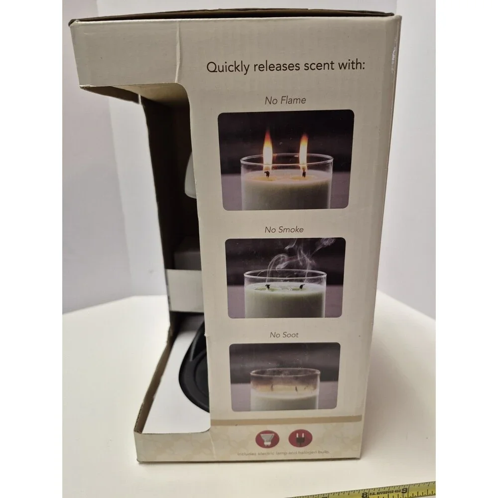 New In Box Aurora Candle Warmer Lamp Black
